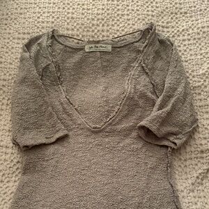 We The Free Gray Short Sleeve Top